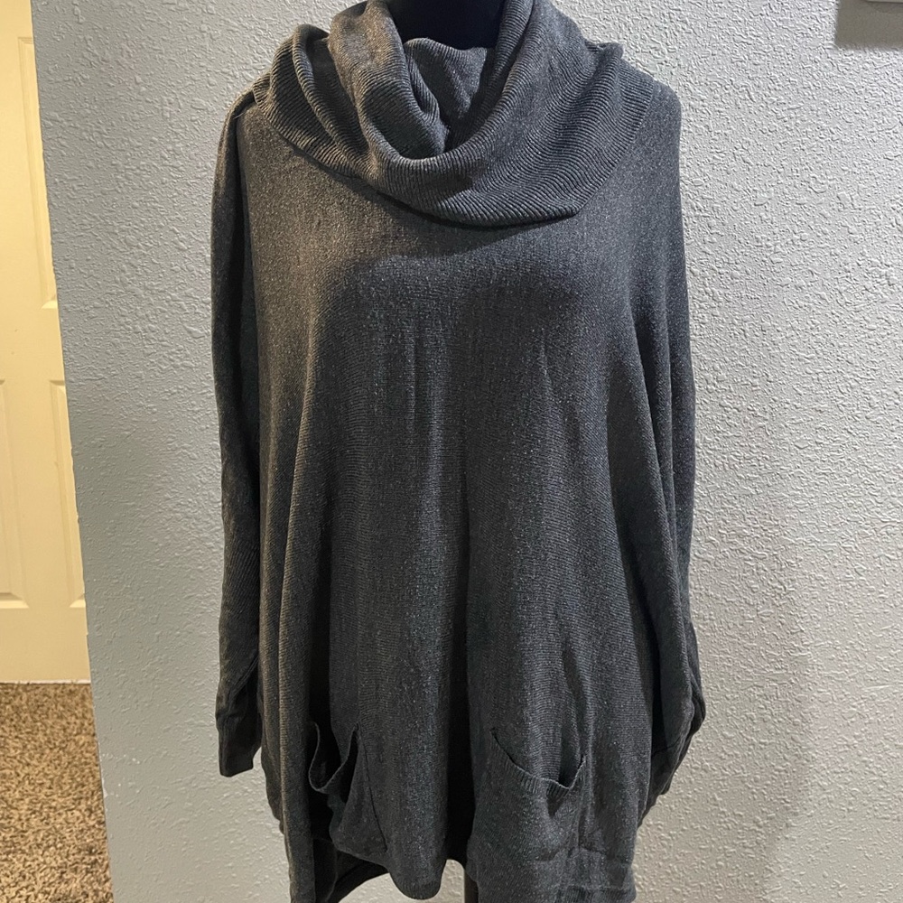 Olivia Sky Gray Cowl Neck Sweater